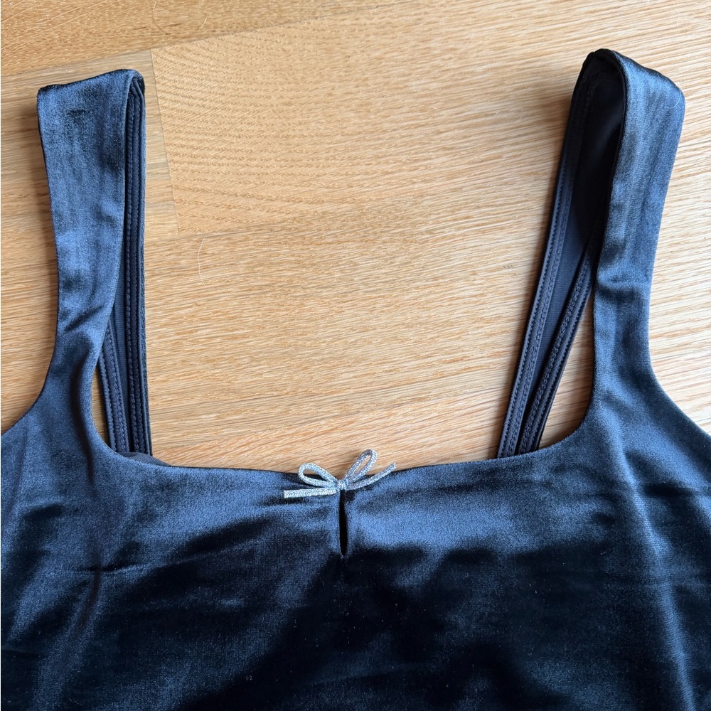 Wild Fable Black Velvet Bow Tank Top - Picture 2 of 3